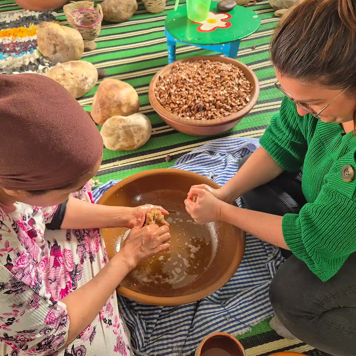 Atelier en privé : Fabrication de l'huile d'argan